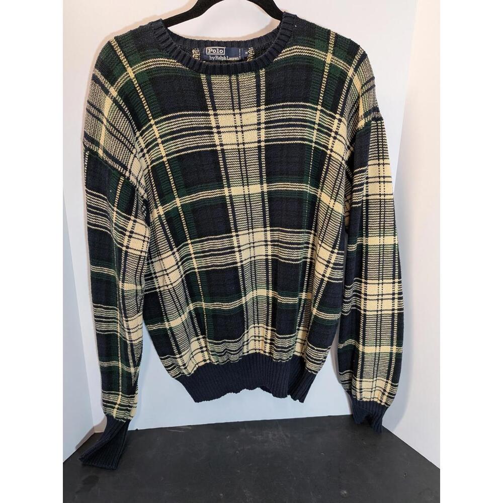 Polo by Ralph Lauren Men's Knit Sweater - Plaid Pattern, Medium